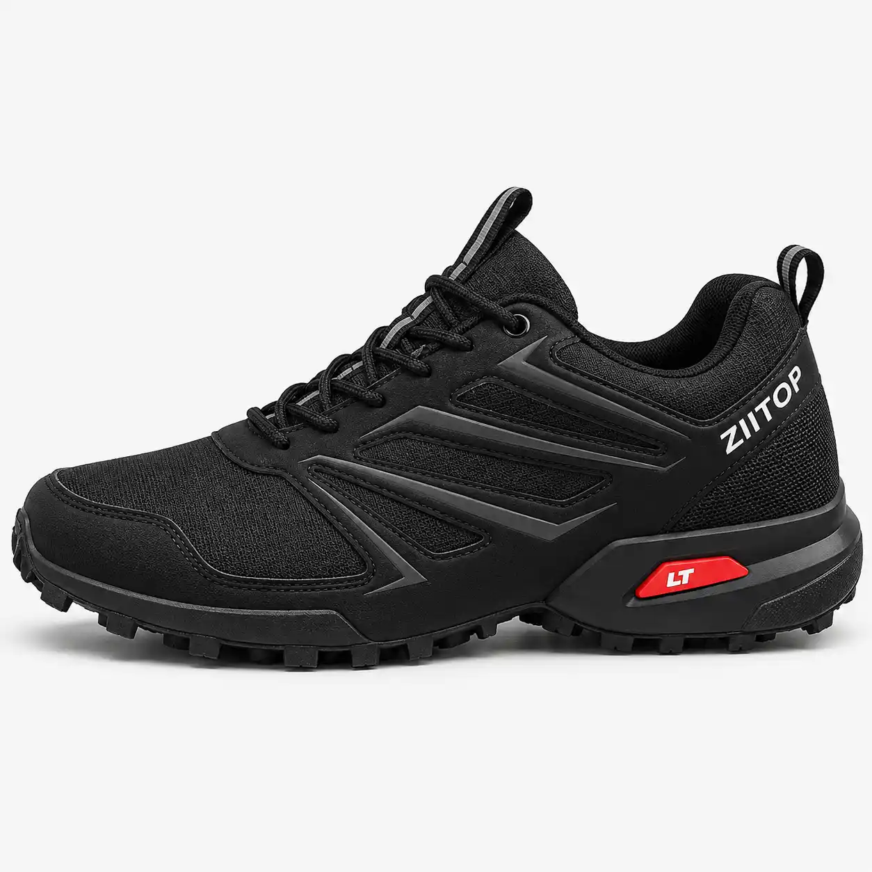 Men's Black Patterned Trail Shoes