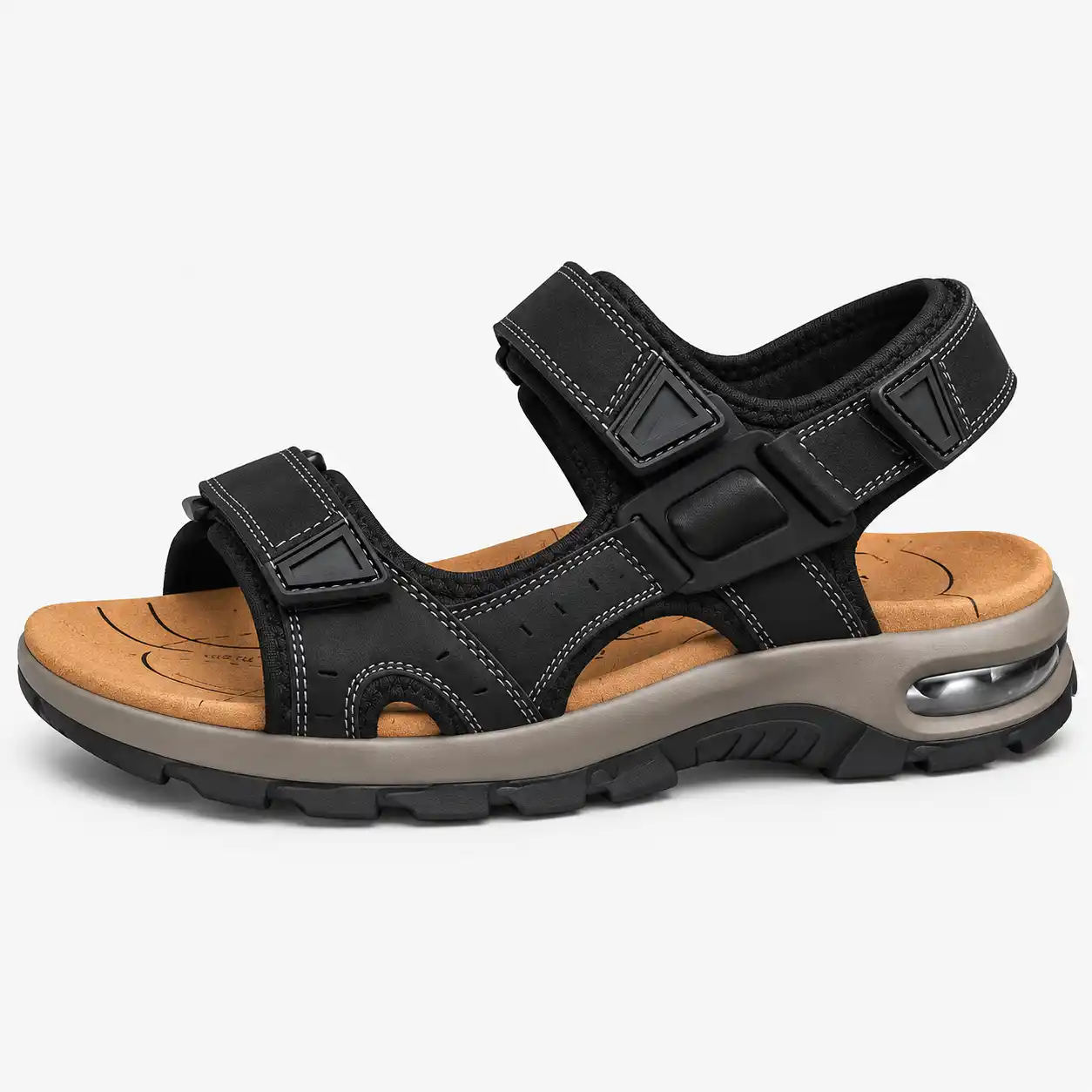 Men's Black Multi Strap Sandals