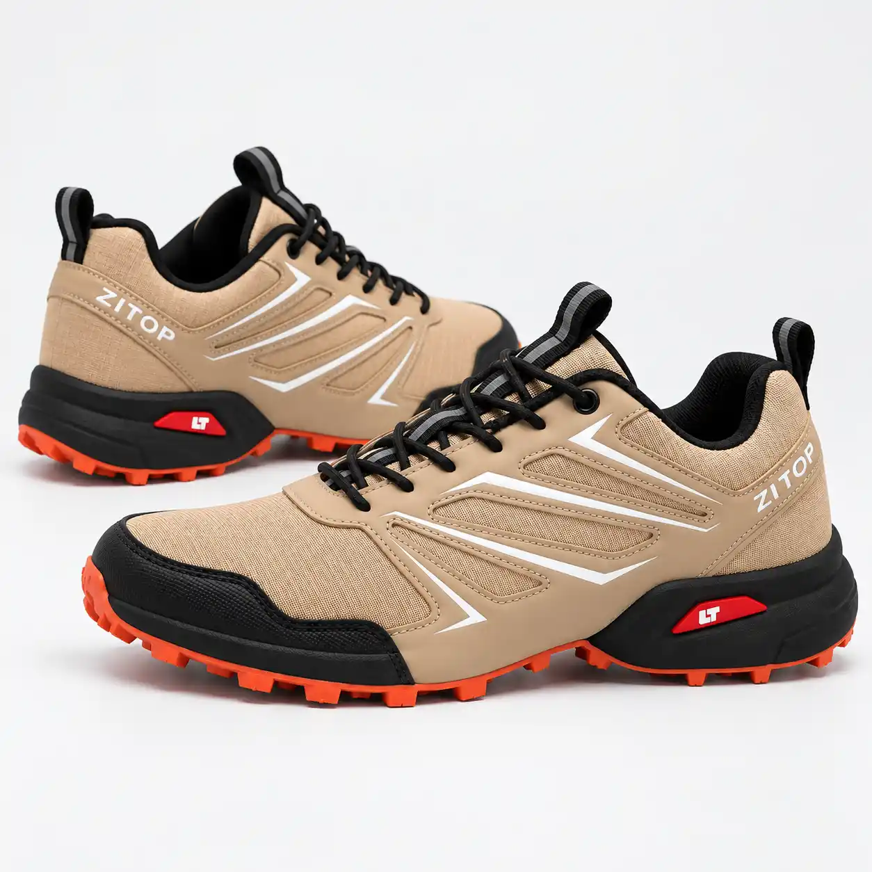 Men's Beige Patterned Trail Shoes - Image 2